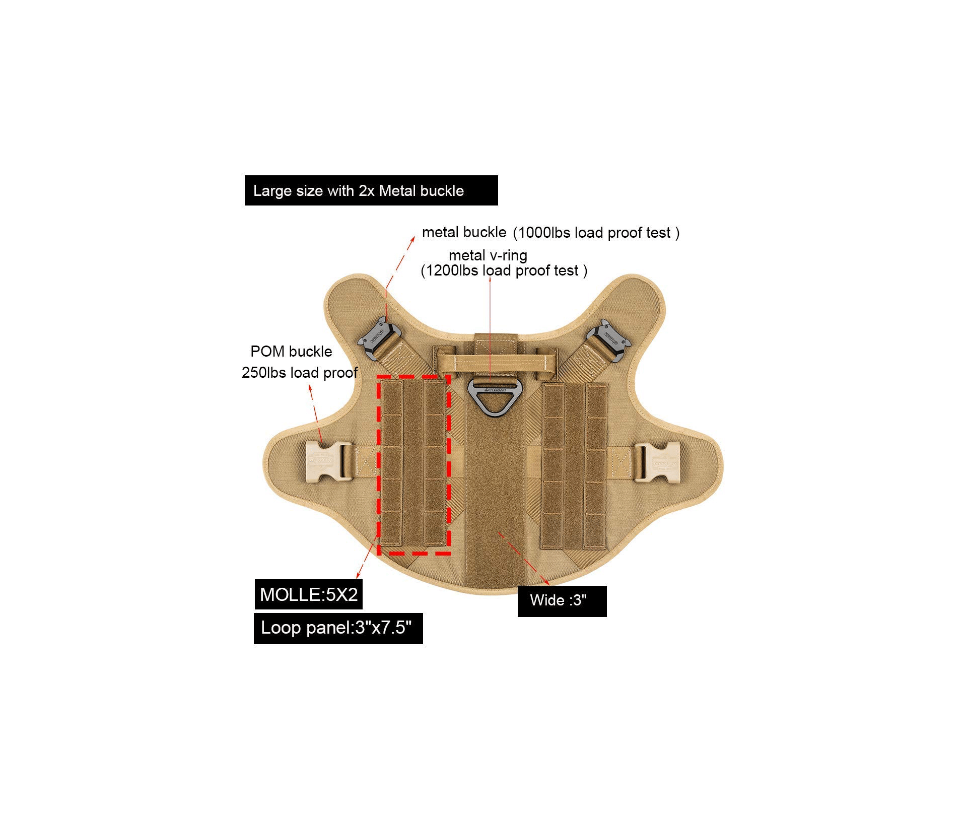 ICEFANG Tactical Dog Harness Heel Boy Heel