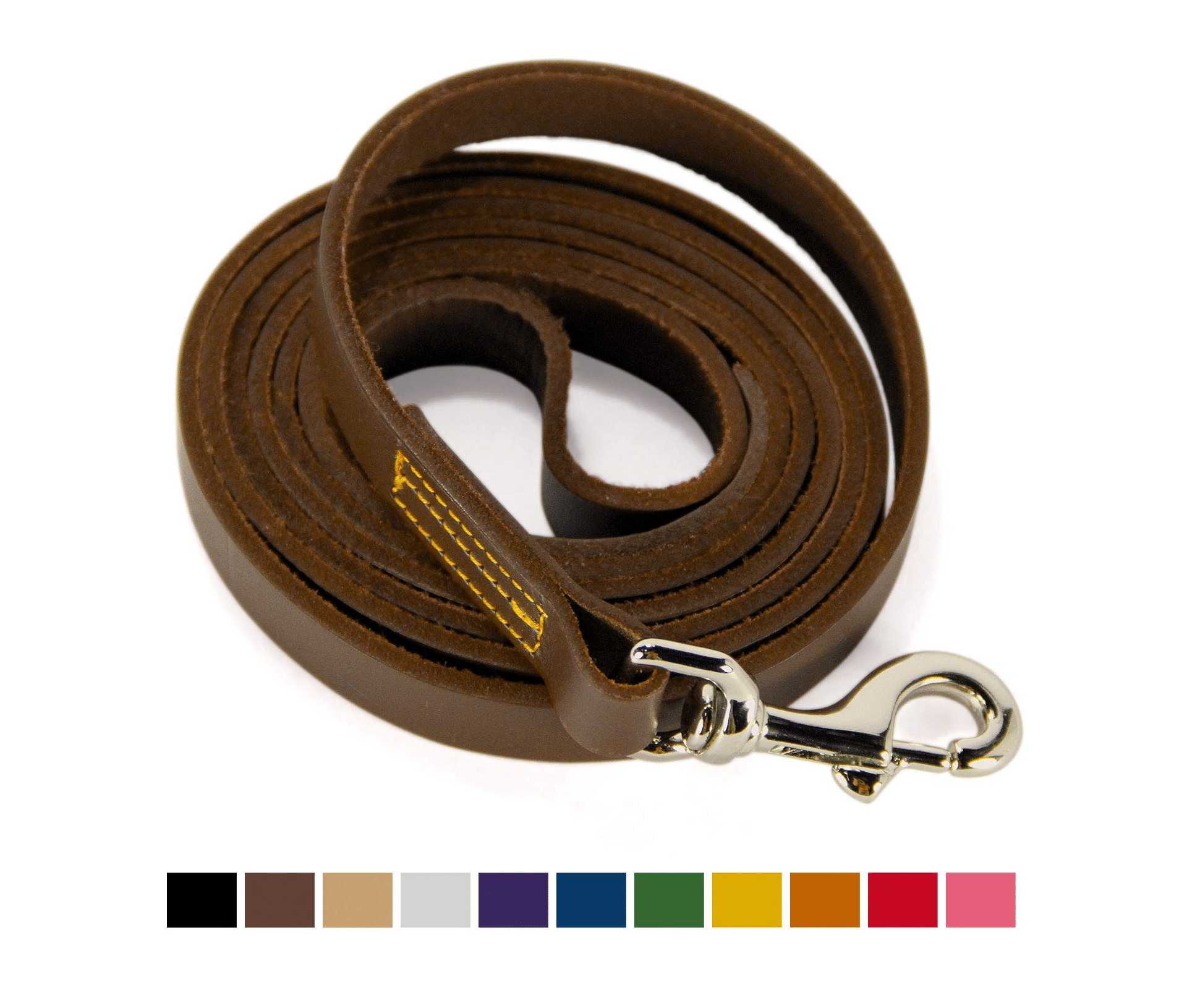 Best for Training Water Resistant Heavy Full Grain Leather Lead Logical Leather Dog Leash 
